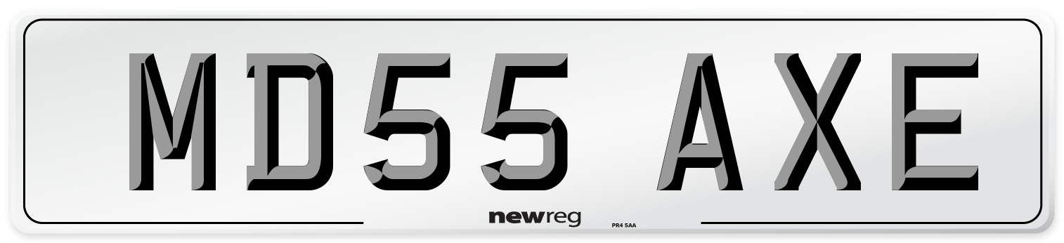 MD55 AXE Number Plate from New Reg